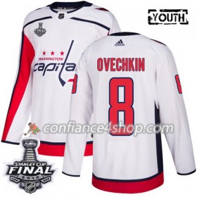 Adidas Maillot de Hockey Washington Capitals Alex Ovechkin 8 Blanc 2018 Stanley Cup Final Patch Authentic - Enfant